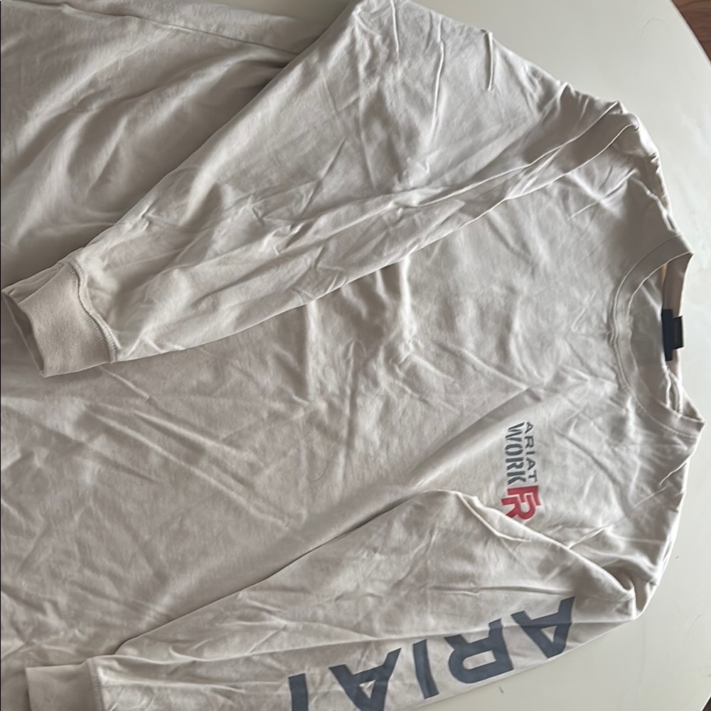 Ariat Cream Long Sleeve Tee with Sleeve Text